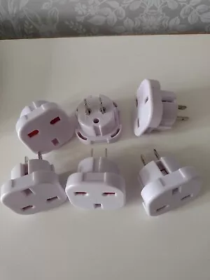 6 Pack - US To UK Travel Adaptors Light Weight Sturdy For USA Canada Mexico • £3