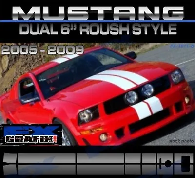 2005 - 2009 Ford Mustang Dual 6  Roush Style Stripe Kit Quality Stripes  • $209.95