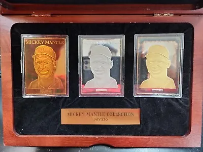 Mickey Mantle Rare Fine Gold-Silver-Bronze Limited Edition 3 Card Set. 147/536 • $1742.50