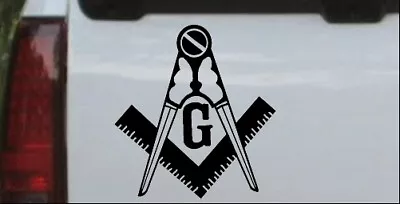 Masonic Square And Compass Car Truck Window Decal Sticker Matte 4X4.3 • $5.07