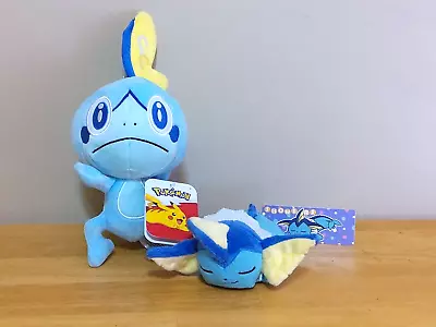 Lot Of 2 Pokemon Plush. Sleeping Vaporeon Pokémon Center And Sobble • $39.99