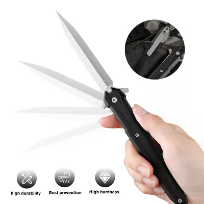 8.9  Military Tactical COMBAT FIXED BLADE KNIFE Spring Assisted FOLDING Survival • $11.99