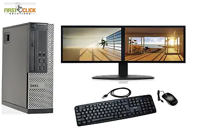 FCS DELL PC Dual Bundle Monitor I7 16GB DESKTOP TOWER PC COMPUTER WINDOWS 11 2TB • £233.99