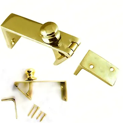 QUALITY SOLID BRASS COUNTER FLAP CATCH With SCREWS Bar Shop Holder Latch Lift Up • £11.39