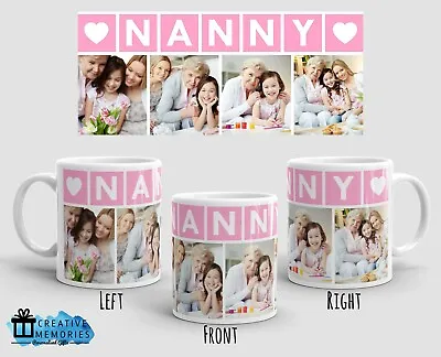 Personalised Photo Mug - Nanny Mug - Christmas Gift Mug - Birthday - Pink A1 • £9.45