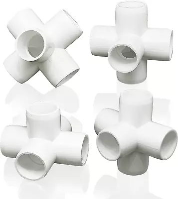 4Pcs 5-Way White PVC Fitting Elbow 1-1/4’’ SCH40 PVC Elbow Side Outlet Tees PV • $30.23