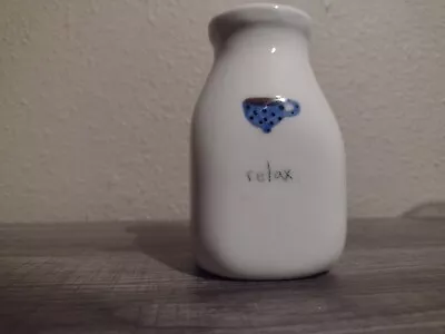 Vase Milk Bottle Beth Mueller Signed Studio Art Ceramic 4.25 Polka Dot Blue Mug • $20