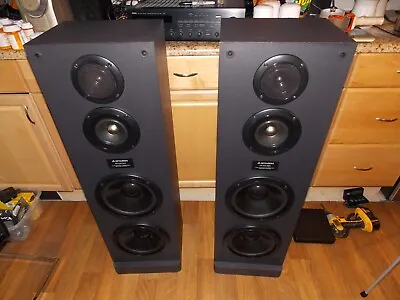 Vintage Mitsubishi M-S4381 3 Way Acoustic Suspension Tower Speaker System TESTED • $135