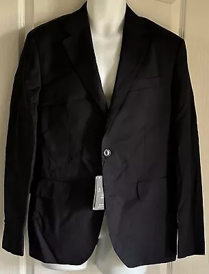 Mango MNG Blazer Jacket Women’s 14 16 One Button Office Business Slim Fit Black • $32.83