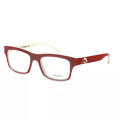 Diesel Men Or Womens Eyeglasses DL5034/V 068 Red Striped White 52 18 135 Rectang • $42.74