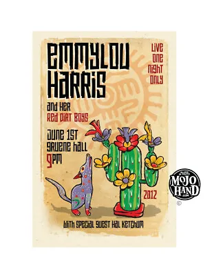 $22 • Buy Emmylou Harris Concert Poster - 2012 - Gruene Hall, Texas