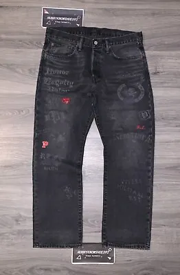 POLO RALPH LAUREN Mens Grey BLK Classic Fit Embroidered Graphic Denim Jeans NWOT • $89.97