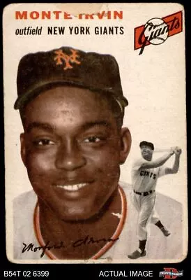 1954 Topps #3 Monte Irvin White Back Giants HOF AUTHENTIC B54T 02 6399 • $7.25