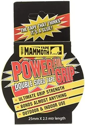 Everbuild Mammoth Powerful Grip Tape Reinforced Double Sided Tape Clear 25 M • £4.84