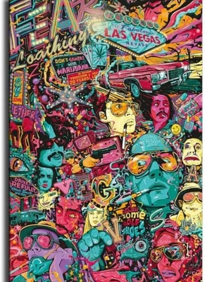 £9.99 • Buy Fear And Loathing In Las Vegas Psychedelic Canvas Art Poster And Wall Art...
