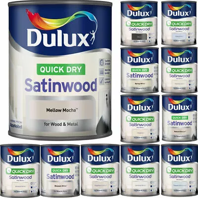 Dulux - Quick Drying Satinwood Paint For Wood & Metal - All Colours - 750ml • £17.99