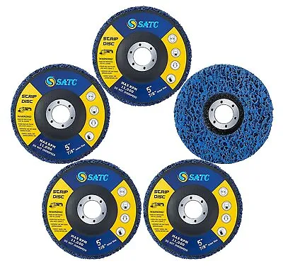 5PCS 5  X 7/8  Blue Strip Clean Disc Paint Stripping Rust Removal Sanding Wheels • $37.99