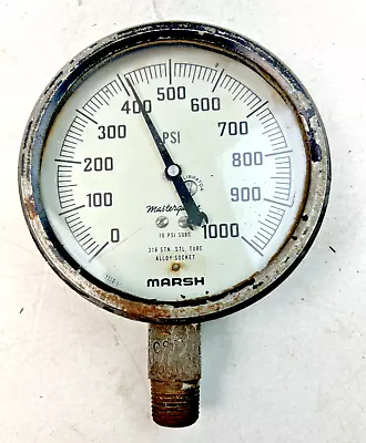 Vintage Marsh Instrument 1000psi Steam Pressure Master Gauge • $39.99