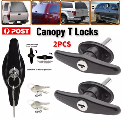 2XRear Fixing Canopy T-Lock Handle Metal Keyed Locking For Ute Canopy Mul-T-Lock • $36.98