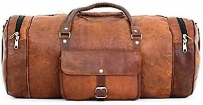 Genuine Men's Leather Duffel Travel Luggage Gym Vintage Overnight Weekend Bag • $80.48