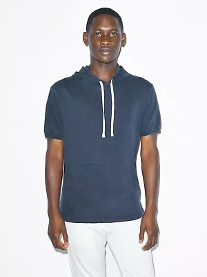 American Apparel Unisex French Terry Garment-Dyed Short Sleeve Hoodie X-Large • $12.14