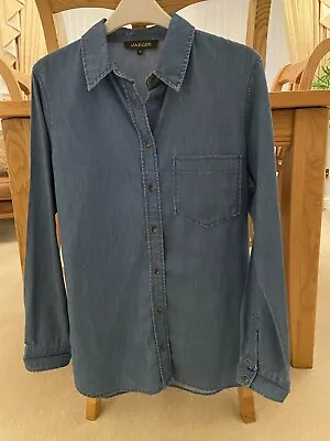 Jaeger Ladies Blue Denim Shirt Size 10 • £18.94