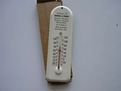 1950 Tin Thermometer Grocery Raphael Et Frere Montreal Grocery Mint W/box • $18.17