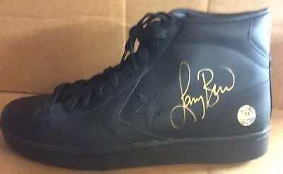 Larry Bird Signed Sneakers (Black) NIKE (on Side Gold) Bird Auth 61562 New Cond • $675.32