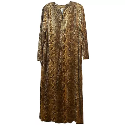Ruth Norman Saks Fifth Avenue Folio Collection Velvet Long Print Dress Medium • $64
