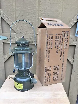 Vintage Coleman Lantern US Army Leaded Gas 1969 Vietnam Era Military Glass & Box • $149
