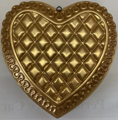 Vintage Nordic Ware Quilted Diamond Heart Cake Pan Copper Baking Mold Valentines • $16.50