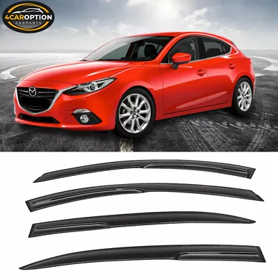 Fits 14-19 Mazda 3 Sedan Hatchback Mugen Style Window Visors Rain Sun Guard Vent • $26.26