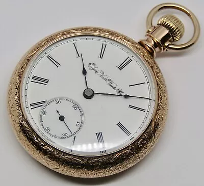 ELGIN Open Face Pocket Watch 18 Size 11 Jewels GF Case • $175