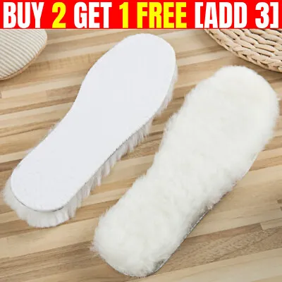 Sheepskin Insoles Soft Warm Winter Thick Inner Soles Sheep Wool Shoes Boot Pad • £2.99