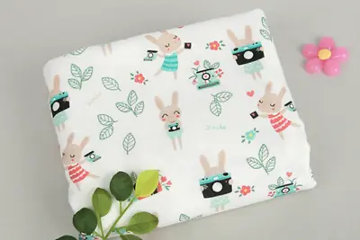 Camera Rabbit Animals Patterned Fabric Made In Korea By The Yard  • $16.50