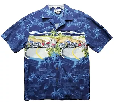 Aloha Republic Motorcycle Hawaiian Button Shirt Sturgis Daytona Myrtle Beach Med • $18.99