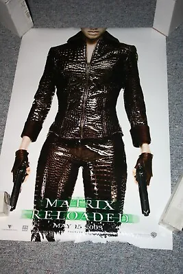 MATRIX RELOADED Orig. DS 2003 Advance Movie Theater Used Poster NIOBE READ! • $9.99