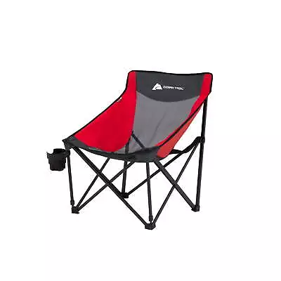 Ozark Red & Gray Trail Camping Chair Built-in Swivel Cup Holder • $32.43