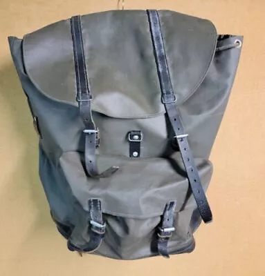 Vintage Military Swiss Army Rubberized Mountain Rucksack Hiking Bag Backpack • $68.34