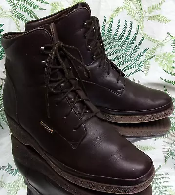 Mephisto Brown Leather Ankle Boots Granny Lace Up Booties Shoes Us Womens Sz 7 • $62.99