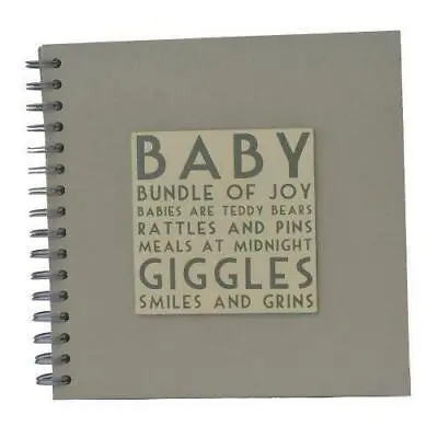 East Of India Baby Guest Book Album Christening Gift Cream Plaque Grey • £18.99