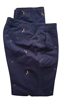 Charleston Threads Mens 32X32 Embroidered Christmas Reindeer Premium Chino Pants • $19.99