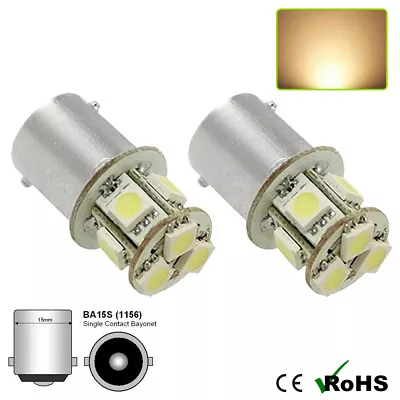 2 X 24 VOLT WARM WHITE GLB149 BA15S 5W LED UPGRADE BULBS 15MM BAYONET FITTING • $9.56