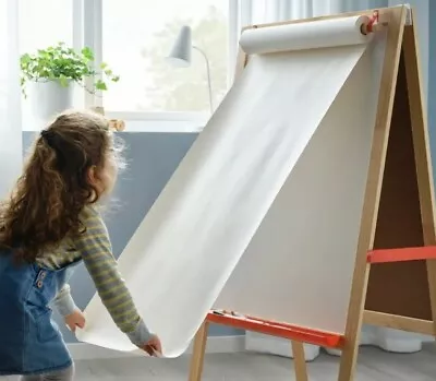 White IKEA MALA LRG 30 Mtrs Roll Kids Drawing Paper Art Craft Painting For Easel • £14.75