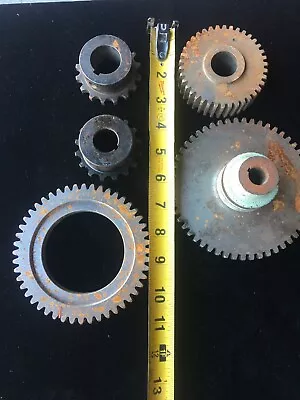 Industrial Machine Steel Lot Of 5 Gears/Cogs Steampunk Art Part Lamp Base Lot 11 • $46.79