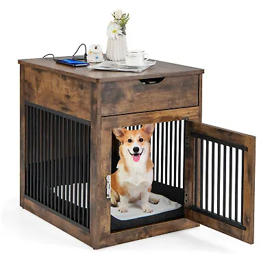 $169.95 • Buy Furniture Style Dog Crate End Table W/ Wired & Wireless Charging Washable