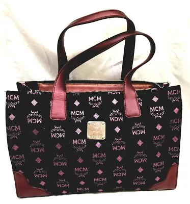 MCM Tote Bag  Logo  Visetos Pattern Pink Black  Women's Catch Fastener • £146.99