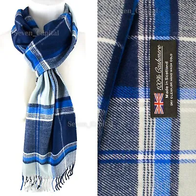 Mens Womens Winter Warm SCOTLAND Made 100% CASHMERE Scarf Scarves Plaid Wool • $7.49