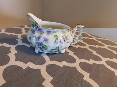 Lefton Chintz Violets Creamer No. 663V Vintage • $5.99