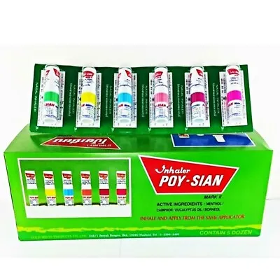 6 Poy Sian Eucalyptus Menthol Oil Inhaler Refresh Nasal Relief Cold Flu • $28.99